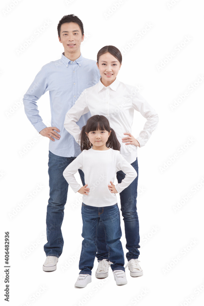 Portrait of a happy family of three