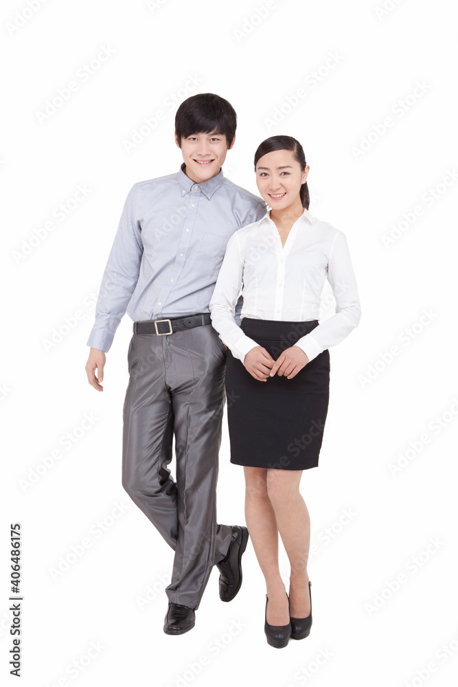 Portrait of business man and business woman