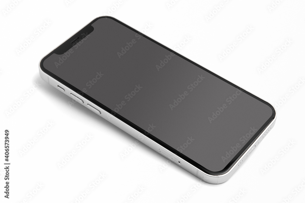 Smartphone with blank black screen innovative future technology