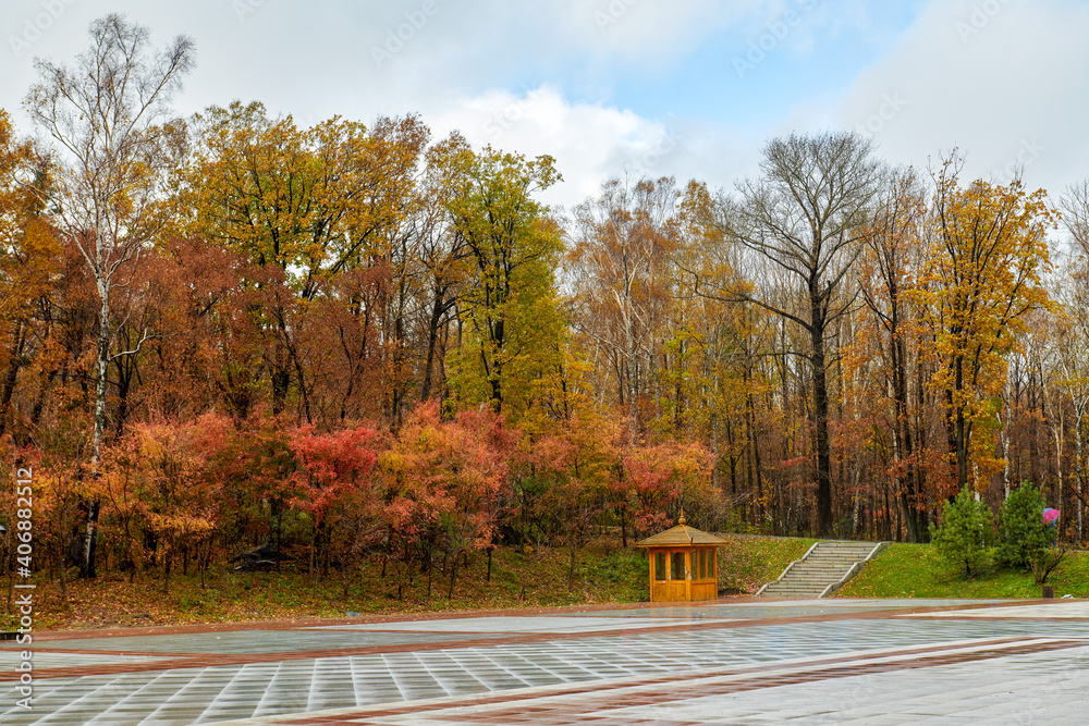 The beautiful autumn landcsape of Jinlong Mountain of Harbin, China.