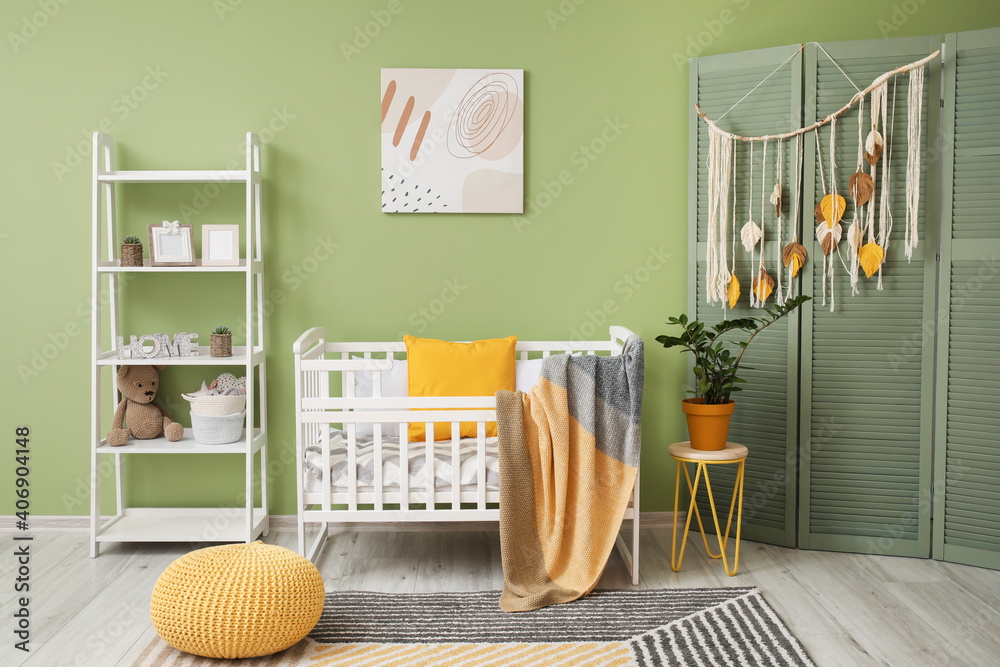 Stylish interior of modern childrens room