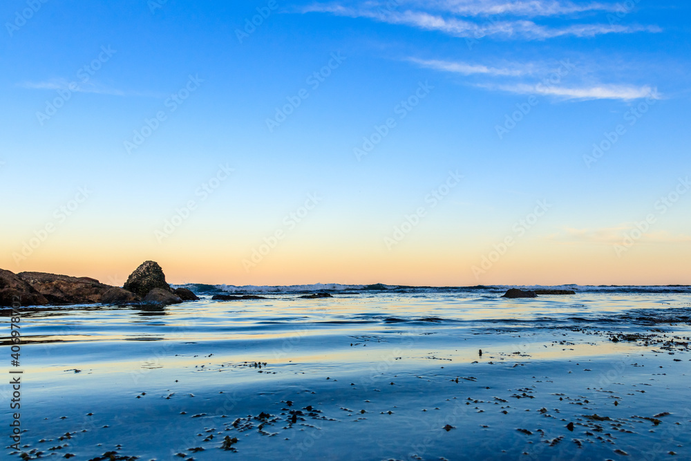 Vivid Sunset at Cronulla Beach, New South Wales, Sydney, Australia, Beautiful Blue, Golden Hour