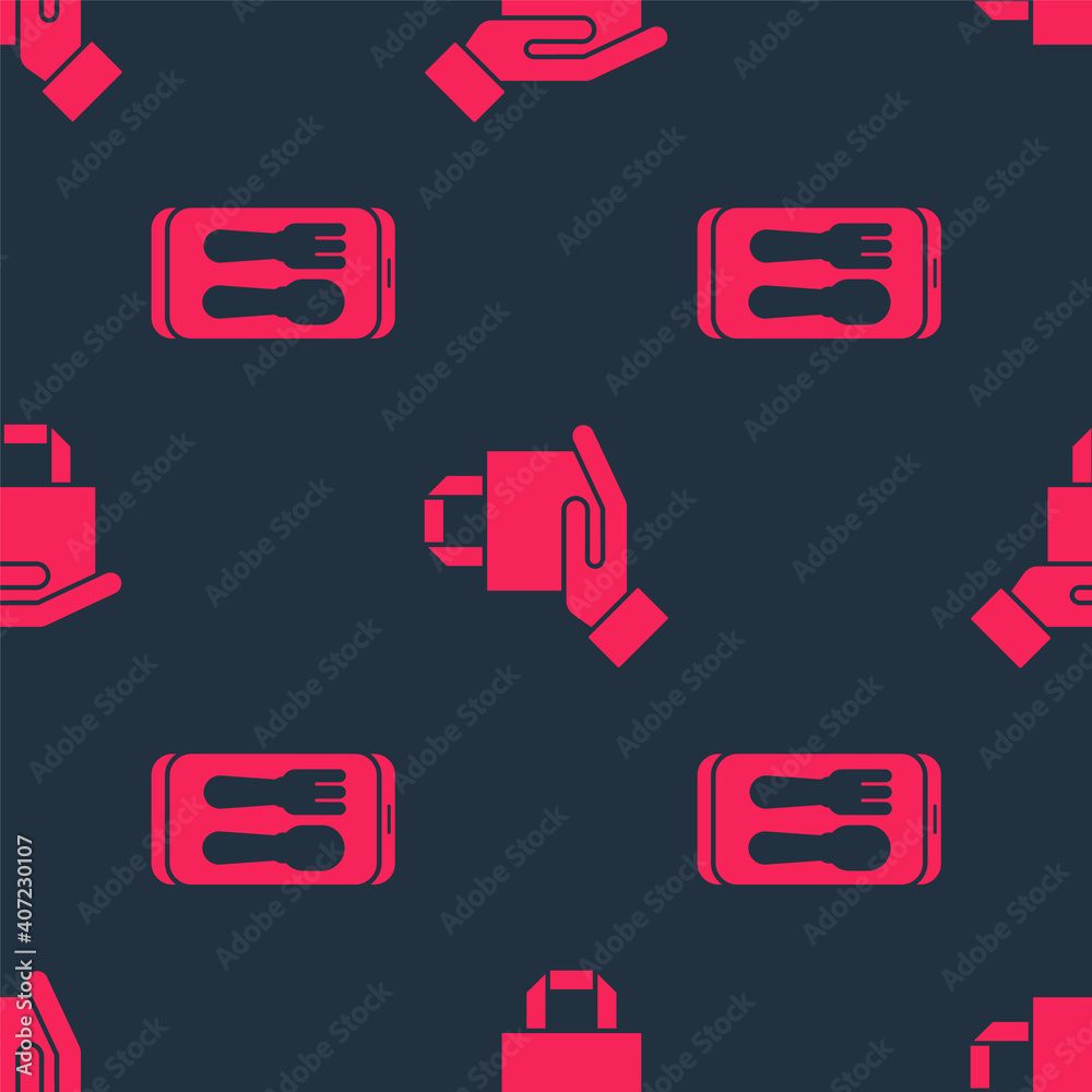 Set Online ordering and delivery and Online ordering and delivery on seamless pattern. Vector.