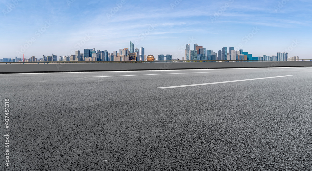 Roads and architectural landscape of modern Chinese cities.