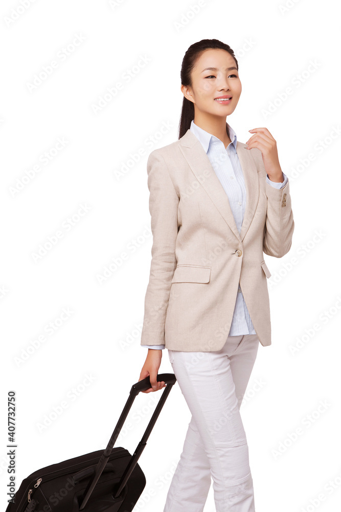 Business woman with suitcase