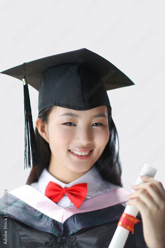 Portrait of female university graduates