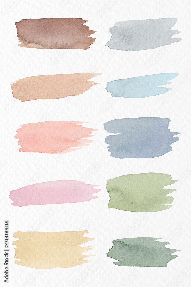 Colorful watercolor brush strokes vector