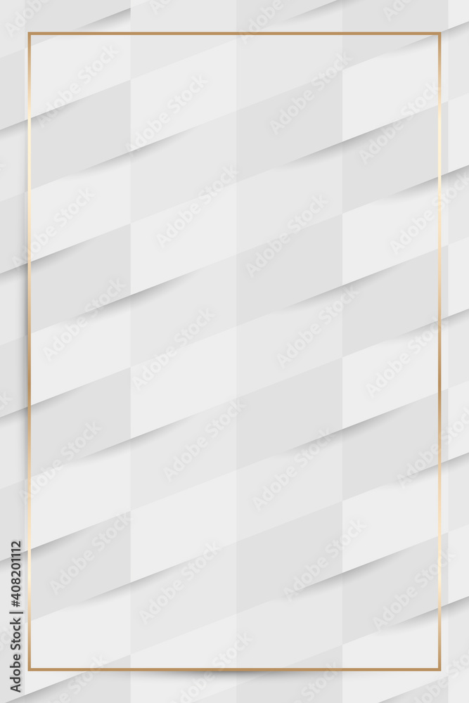 Gold frame on white seamless weave pattern background vector