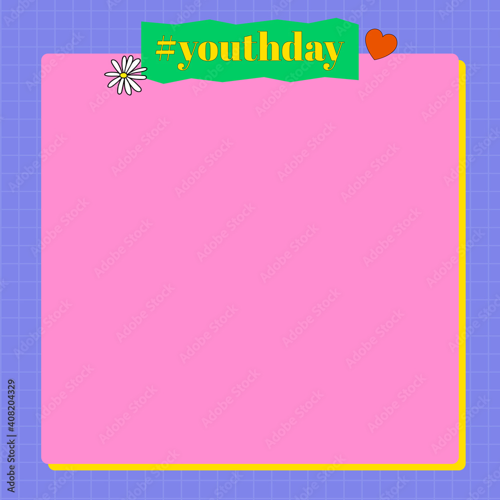 Pink and purple youthday background vector