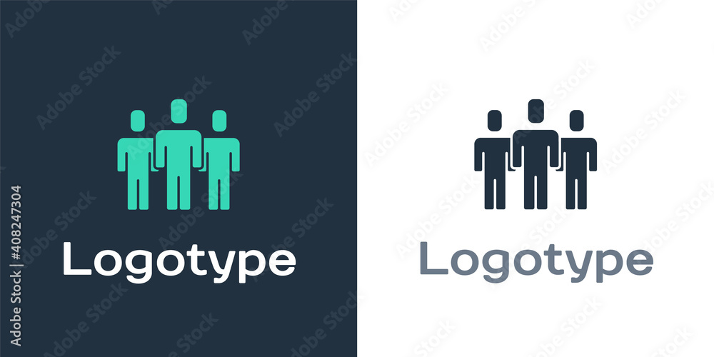 Logotype Users group icon isolated on white background. Group of people icon. Business avatar symbol