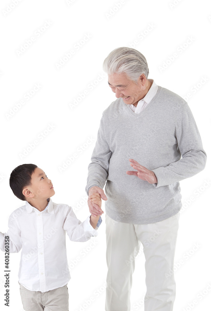 Little boy and his grandfather