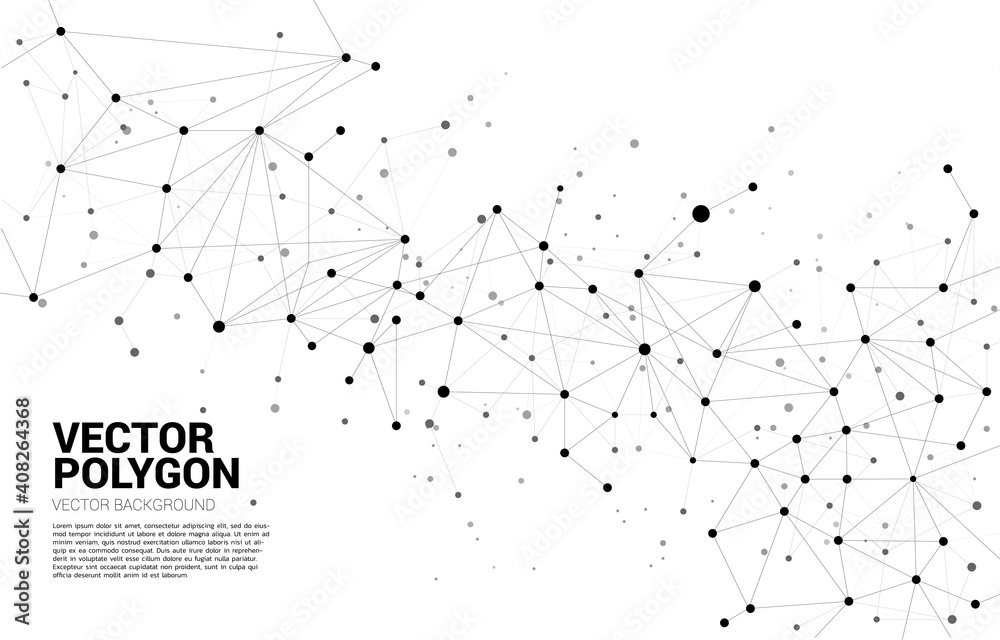 网络连接点多边形背景。网络技术和未来风格的概念。