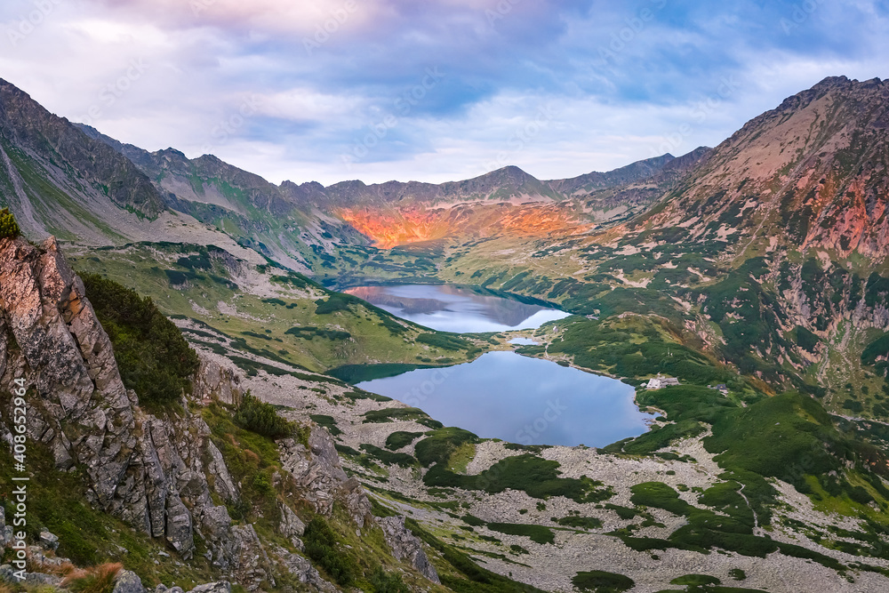 High Tatra Mountains landskape at sunrise, Poland