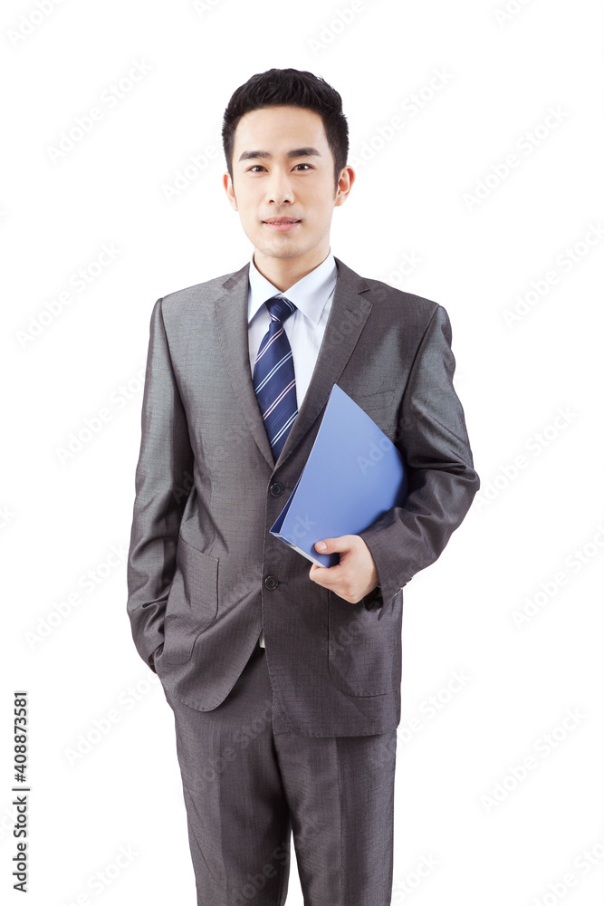 Business people holding a folder