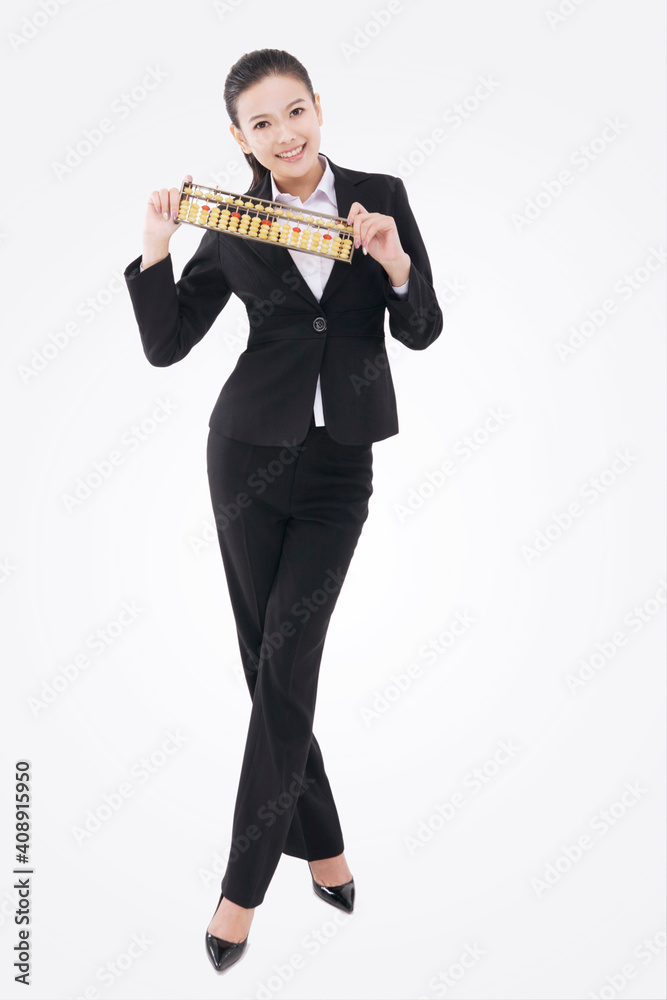 Oriental business woman with abacus