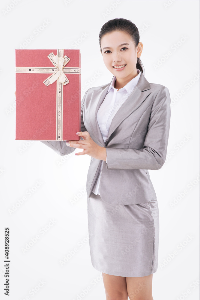 东方商务女性带礼盒