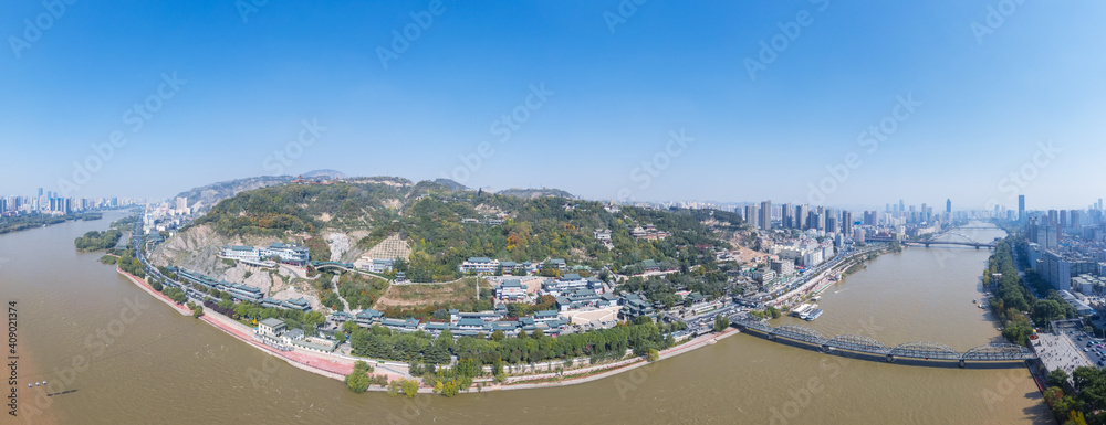 aerial view of lanzhou landscape