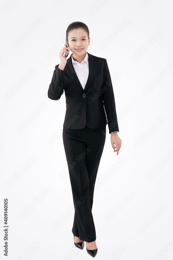 Oriental fashion business woman calling