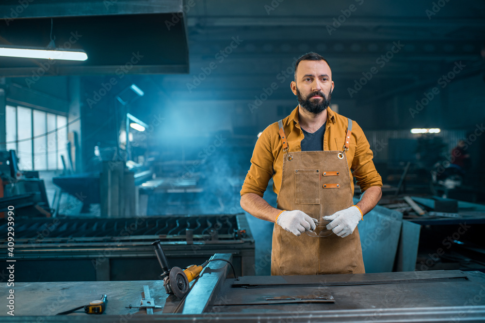 Metal industry worker at factory