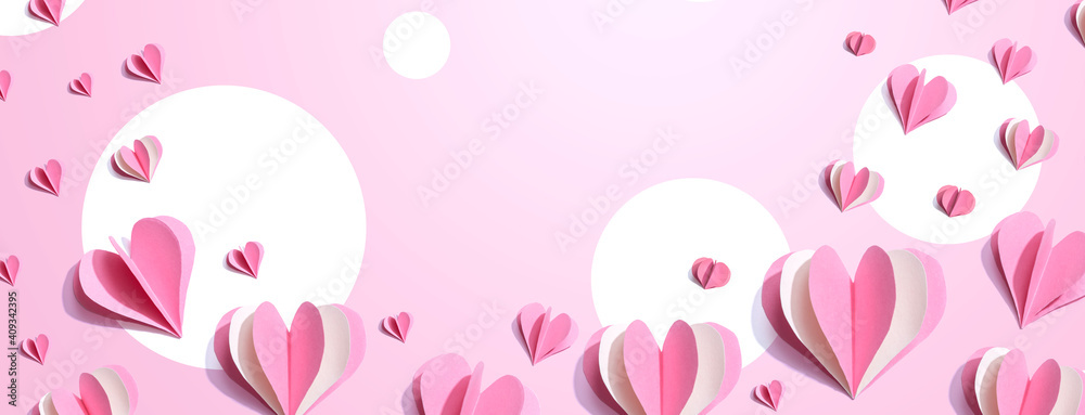 Valentines day or Appreciation theme with paper craft hearts