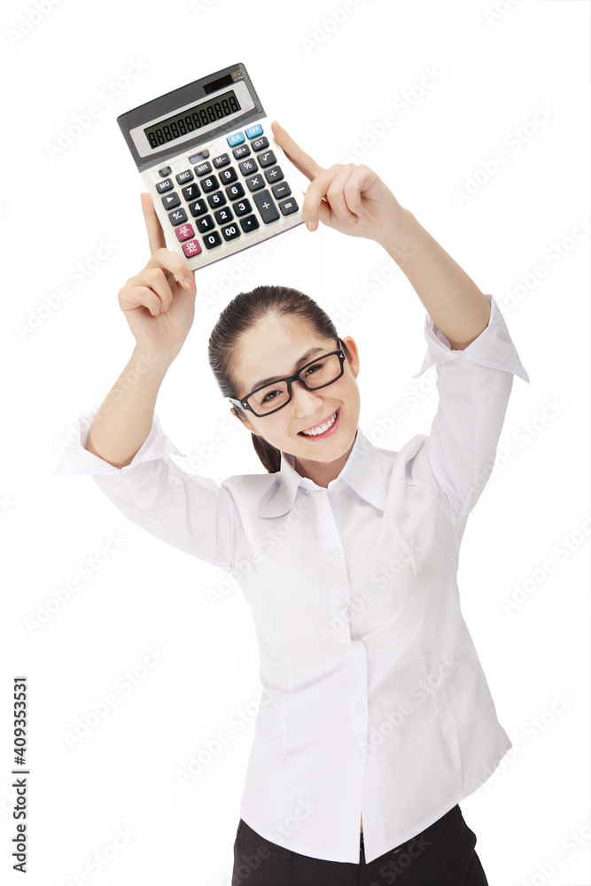 Business woman with calculator