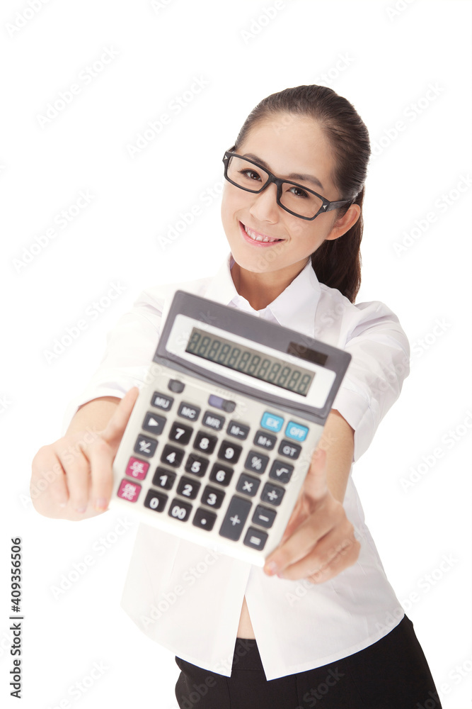 Business woman with calculator