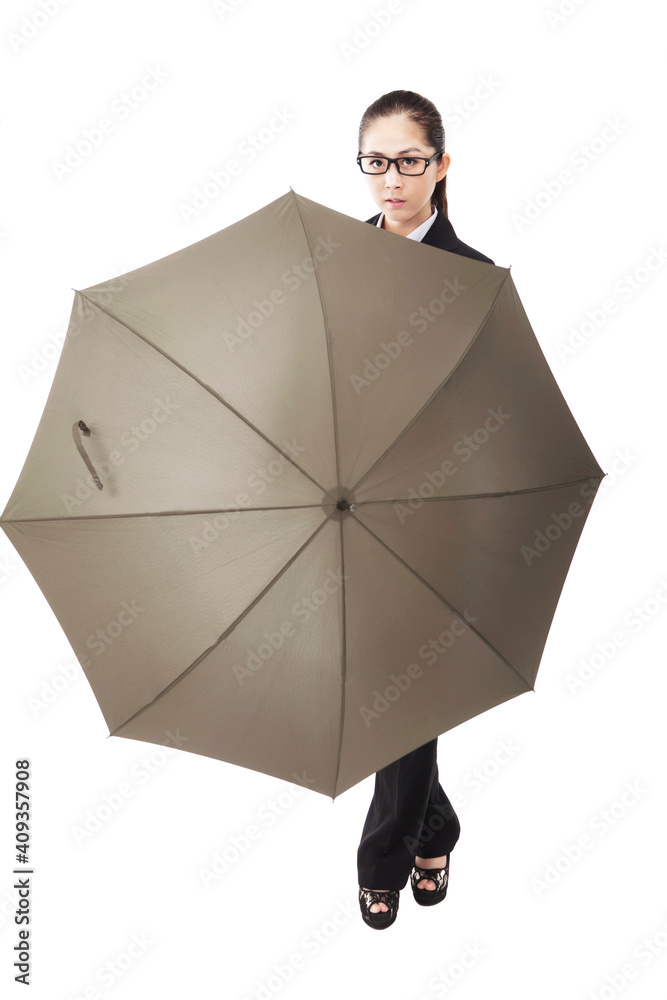 Business woman holding an umbrella