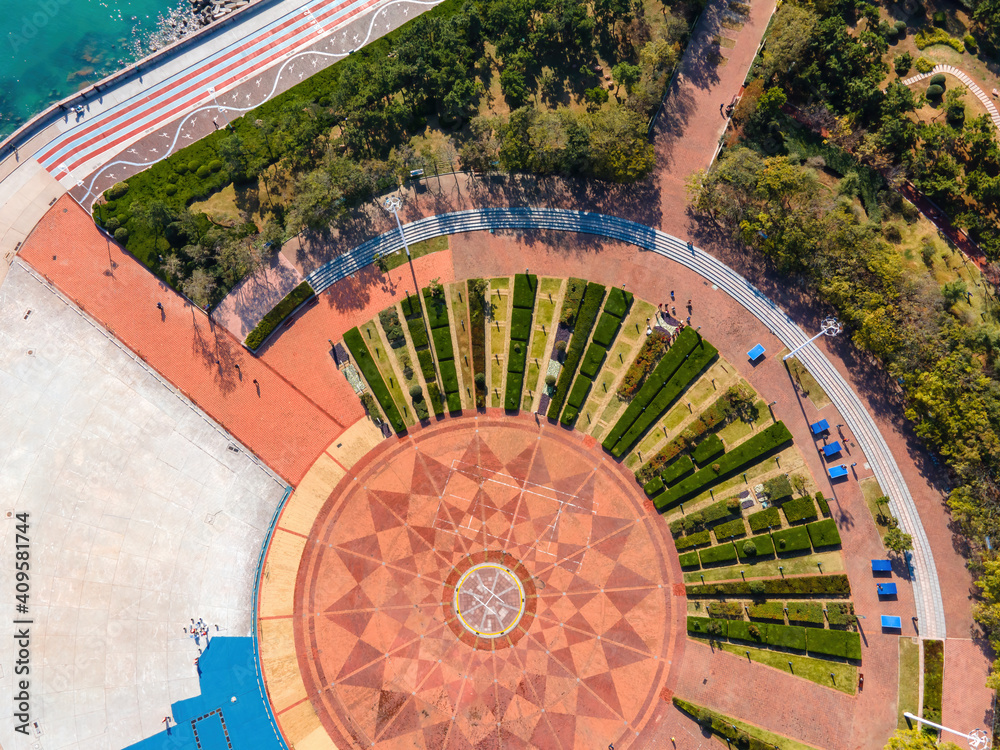 青岛海湾城市休闲广场鸟瞰图