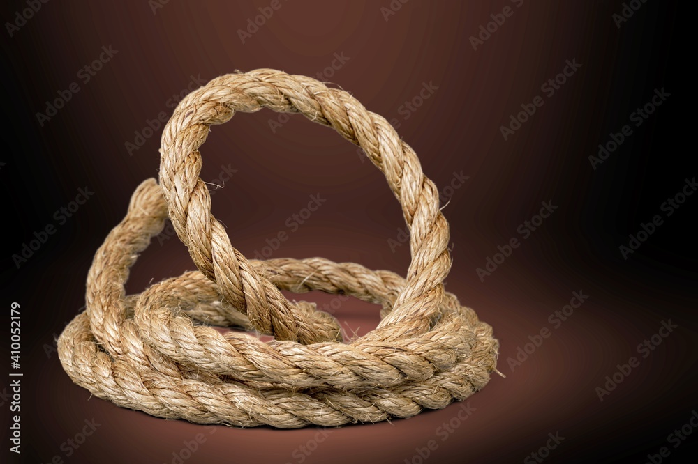 Thick ship rope or knot on the desk