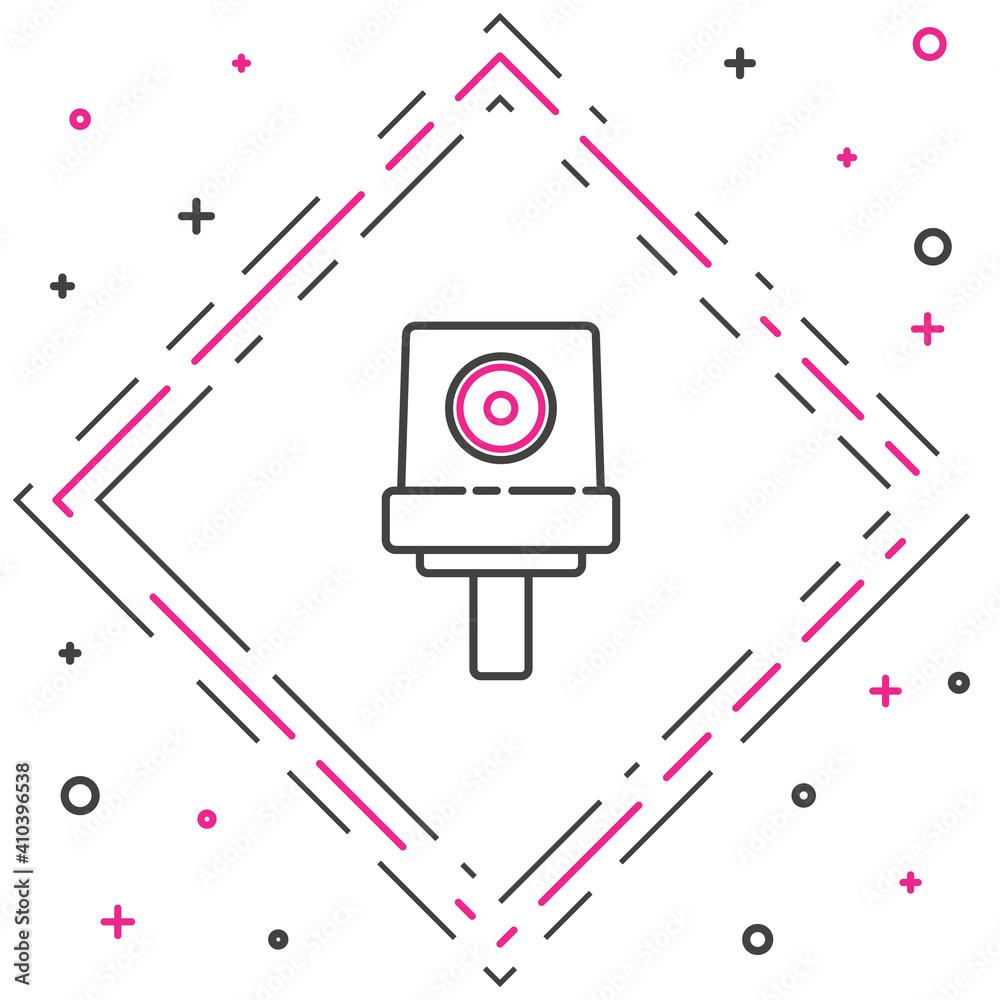 Line Spray可以在白色背景上隔离喷嘴帽图标。彩色轮廓概念。矢量照明