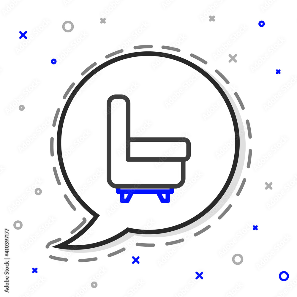 Line Armchair icon isolated on white background. Colorful outline concept. Vector Illustration.