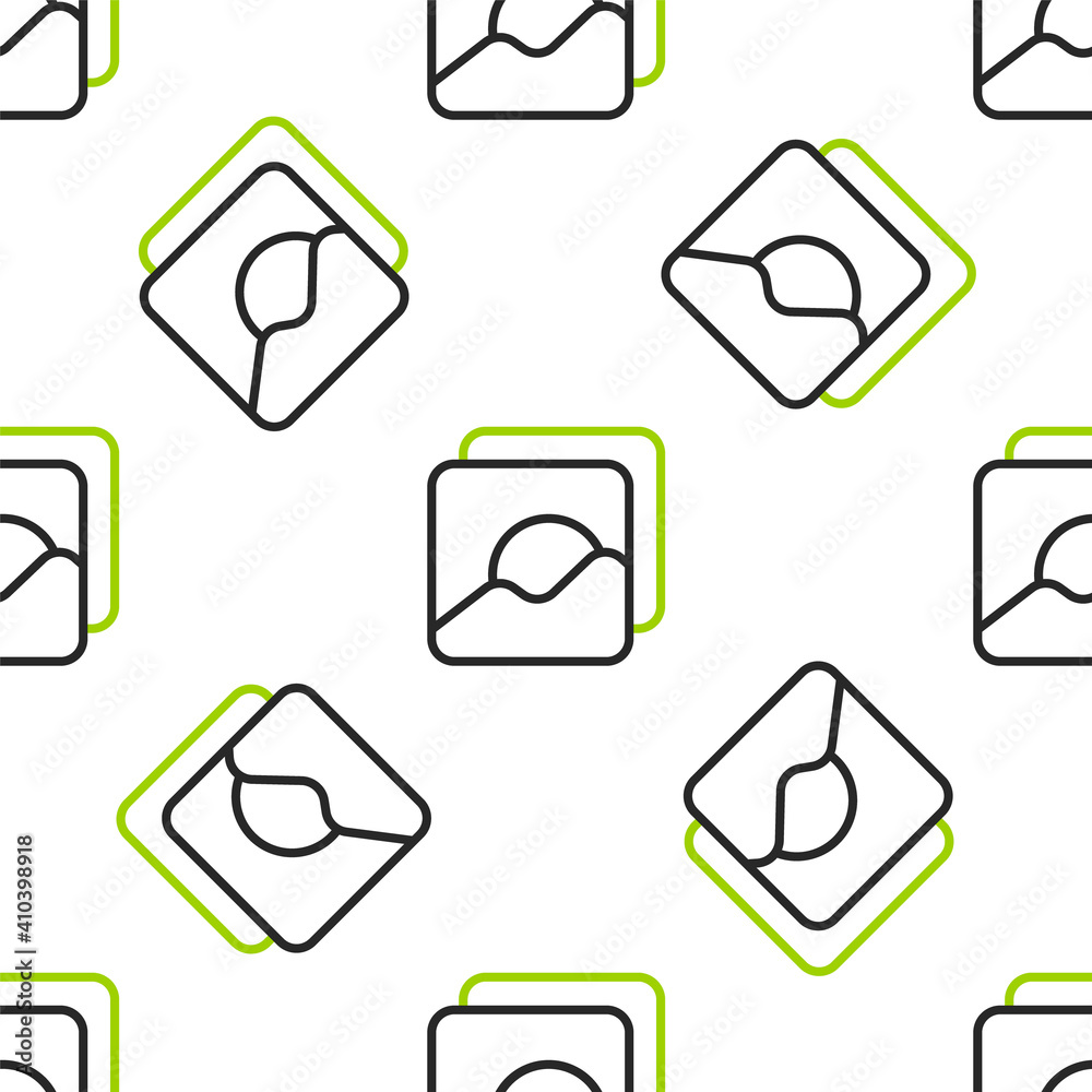 Line Photo icon isolated seamless pattern on white background. Vector Illustration.