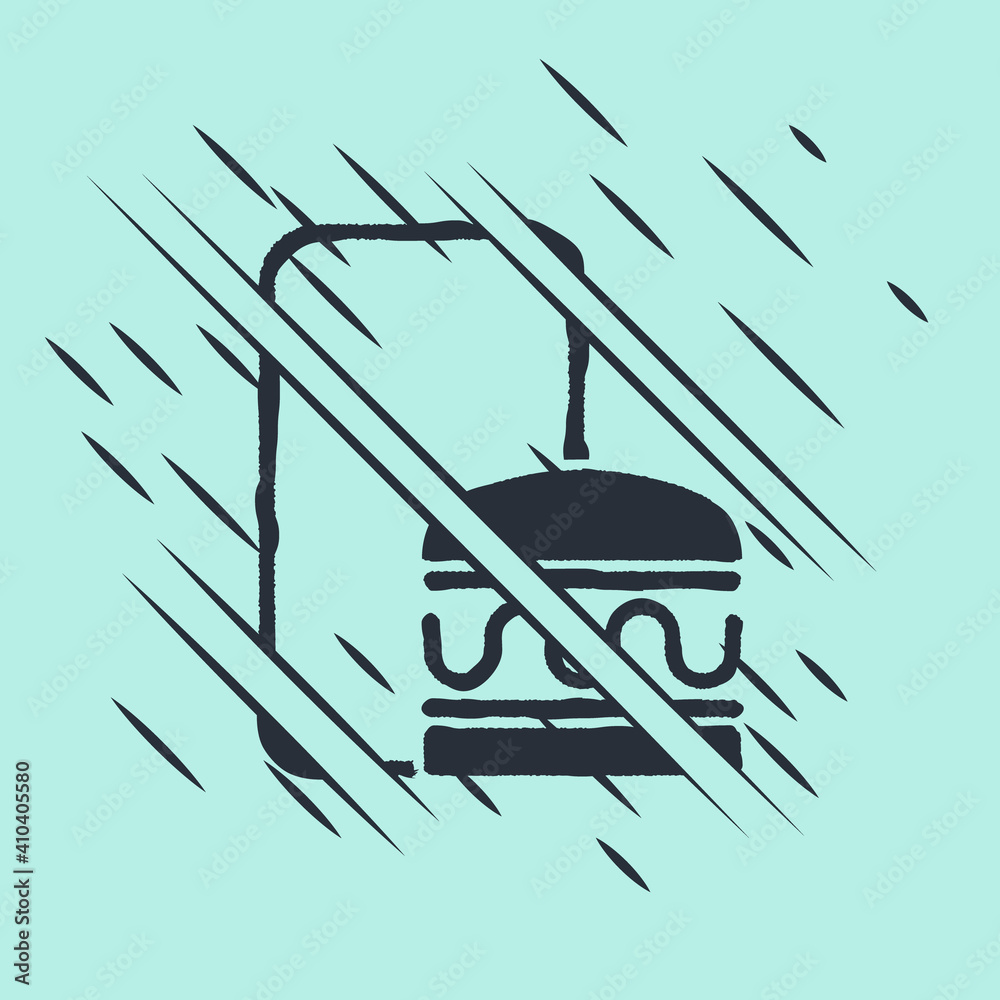 Black Online ordering and fast food delivery icon isolated on green background. Burger sign. Glitch 