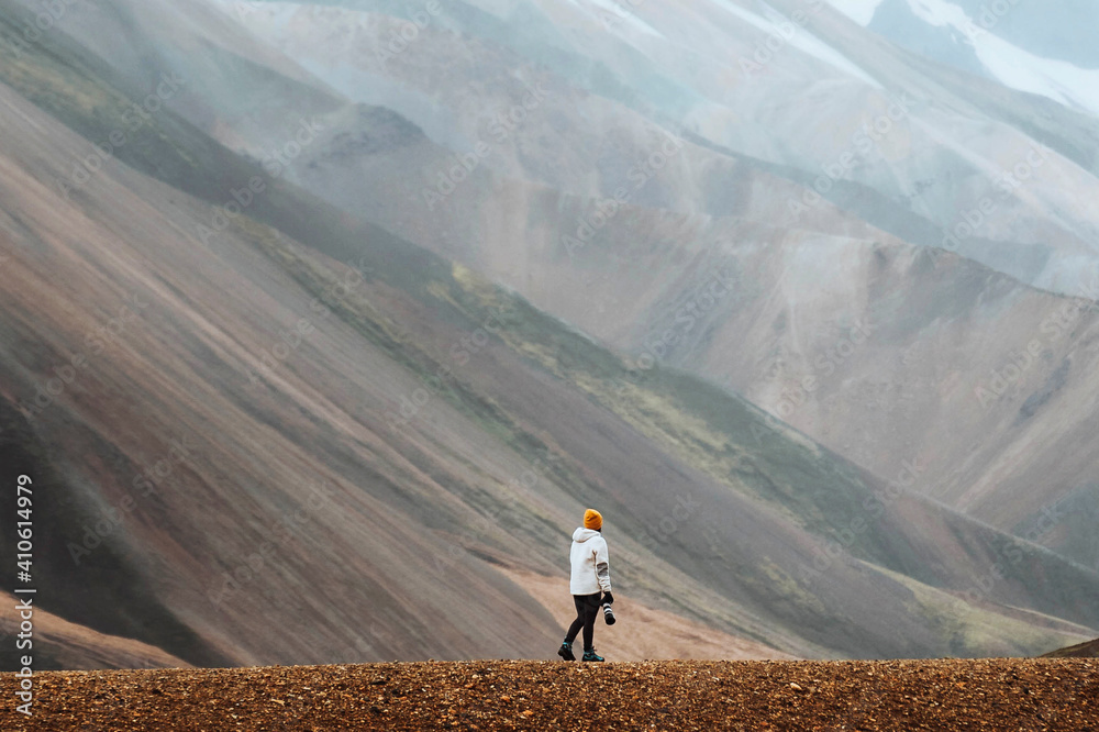 Landmannalaugar的旅行者