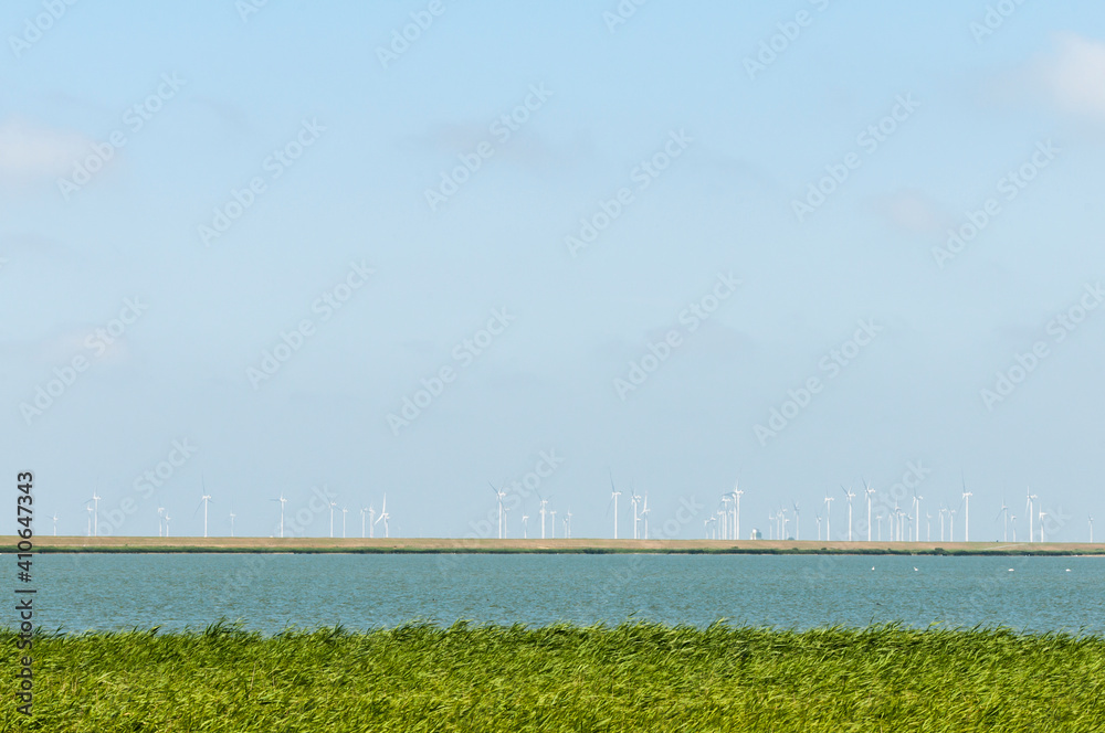 Wind farm in Northern Germany / Wind farm on the North Sea coast of Germany.