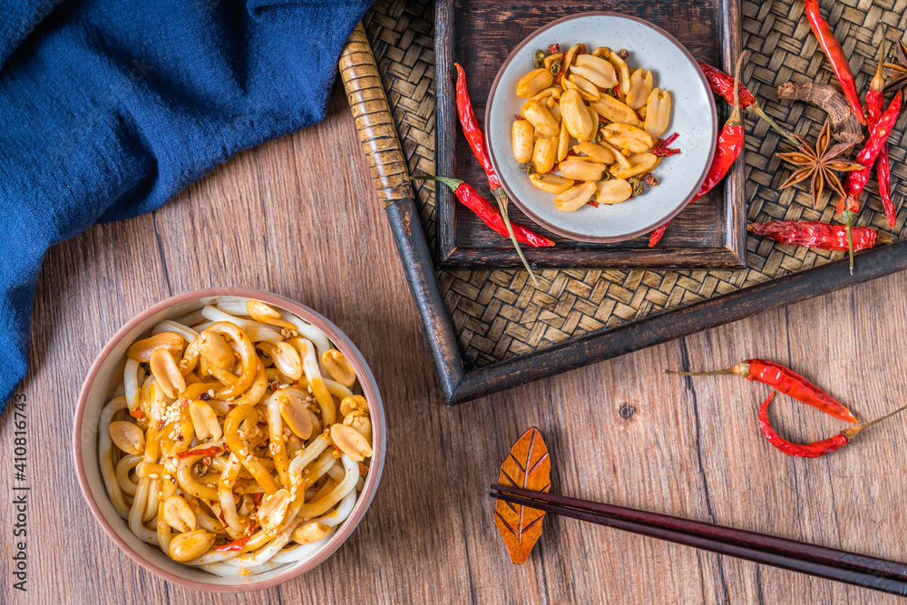 Sweet water noodles in Chengdu, Sichuan, China