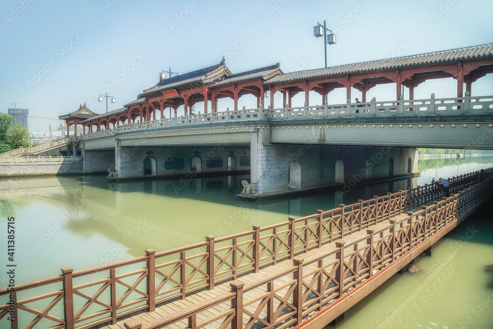 Suzhou moat ancient bridge landscape