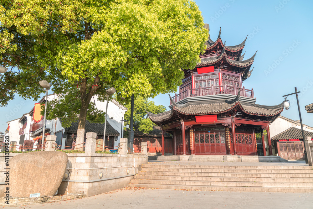 Street view of old buildings in Suzhou ancient town