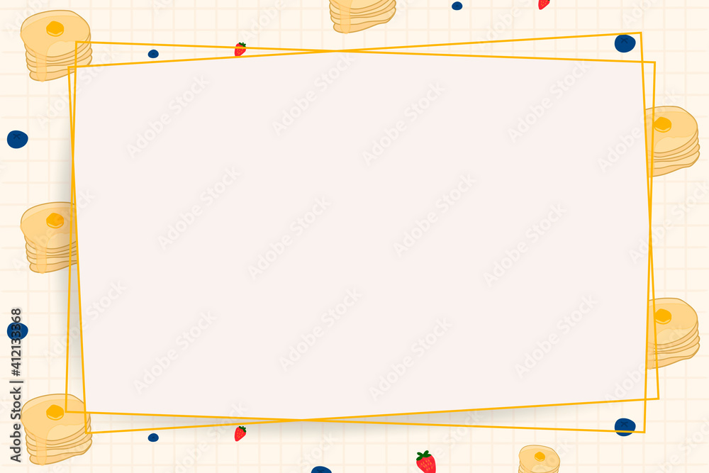 Vector paper frame on food pattern background