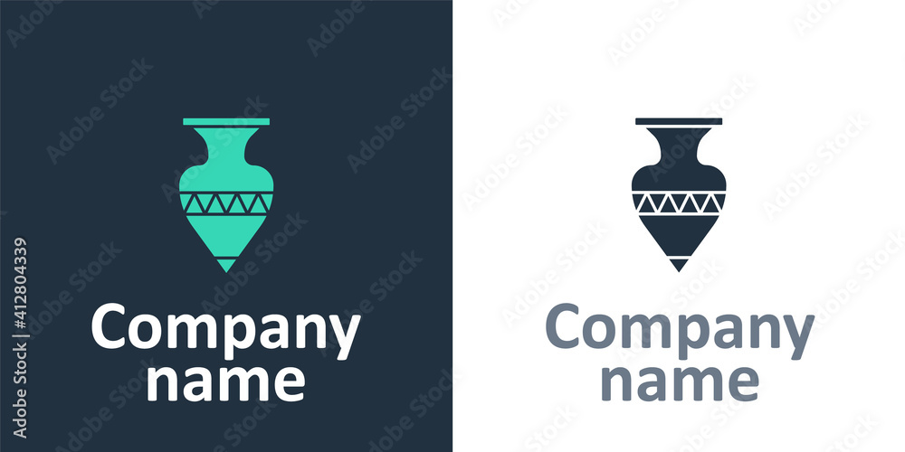 Logotype Ancient amphorae icon isolated on white background. Logo design template element. Vector.