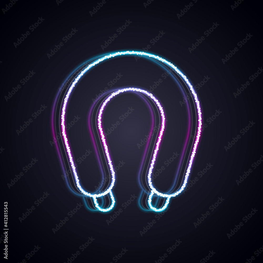 Glowing neon line Sausage icon isolated on black background. Grilled sausage and aroma sign. Vector.