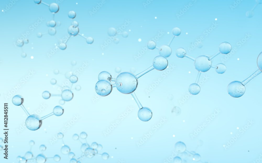 Molecule structure, biotechnology concept, 3d rendering.