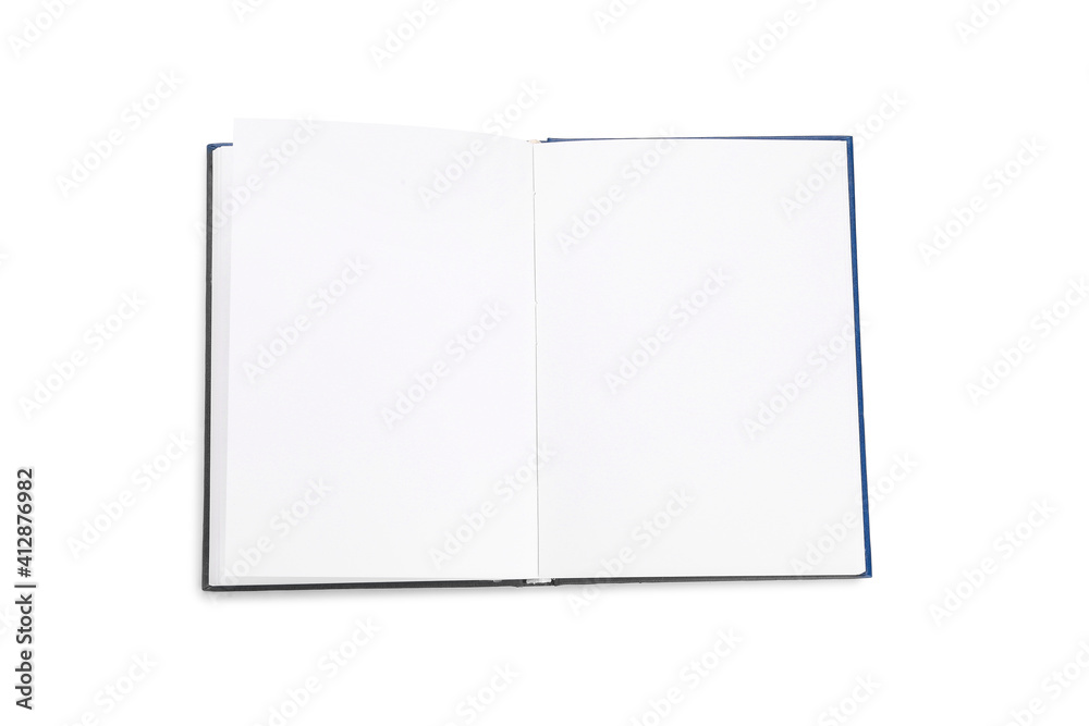 Blank book on white background