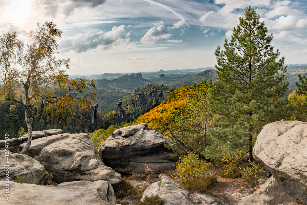 Ausblick Carolafelsen in der Sächsischen Schweiz