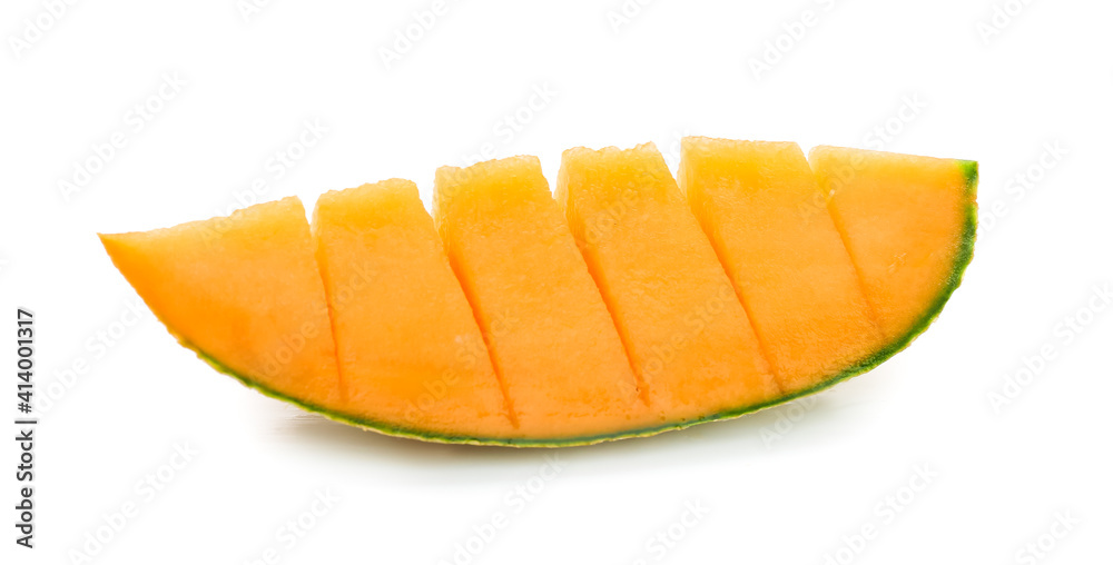 Sweet cut melon on white background