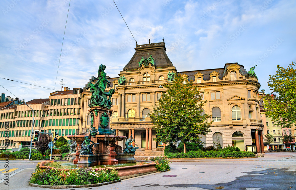 Broderbrunnen，瑞士圣加仑的一个喷泉