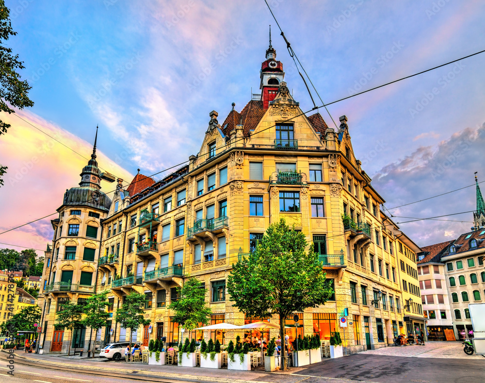 Traditional architecture of St. Gallen in Switzerland