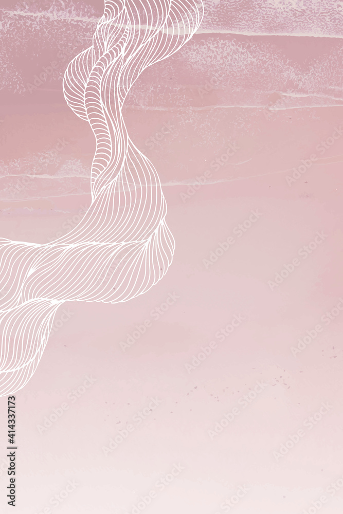 Pink abstract line frame design vector