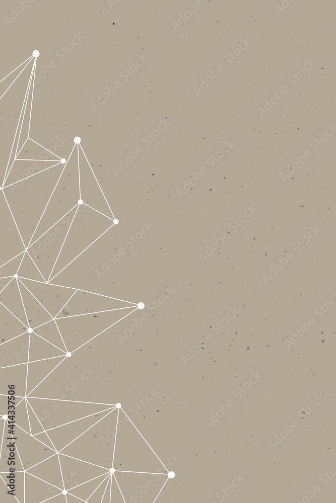 Polygon pattern on brown background social template vector