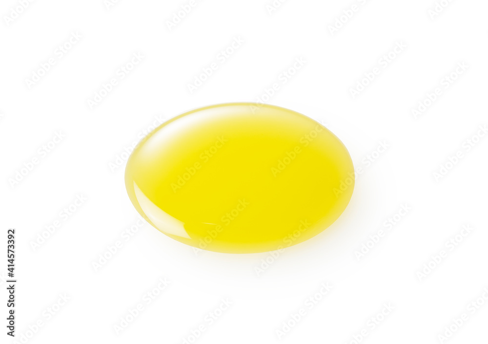 Olive oil dripped on a white background